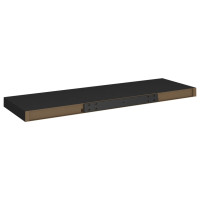 Produktbild för Svävande vägghylla svart 80x23,5x3,8 cm MDF