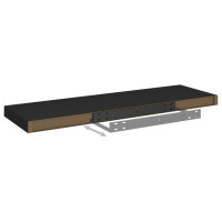 Produktbild för Svävande vägghylla svart 80x23,5x3,8 cm MDF