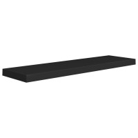 Produktbild för Svävande vägghylla svart 90x23,5x3,8 cm MDF