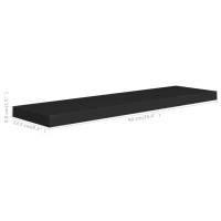 Produktbild för Svävande vägghyllor 2 st svart 90x23,5x3,8 cm MDF