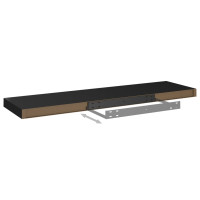 Produktbild för Svävande vägghyllor 4 st svart 90x23,5x3,8 cm MDF