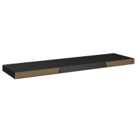 Produktbild för Svävande vägghyllor 4 st svart 90x23,5x3,8 cm MDF