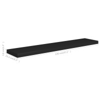 Produktbild för Svävande vägghyllor 2 st svart 120x23,5x3,8 cm MDF