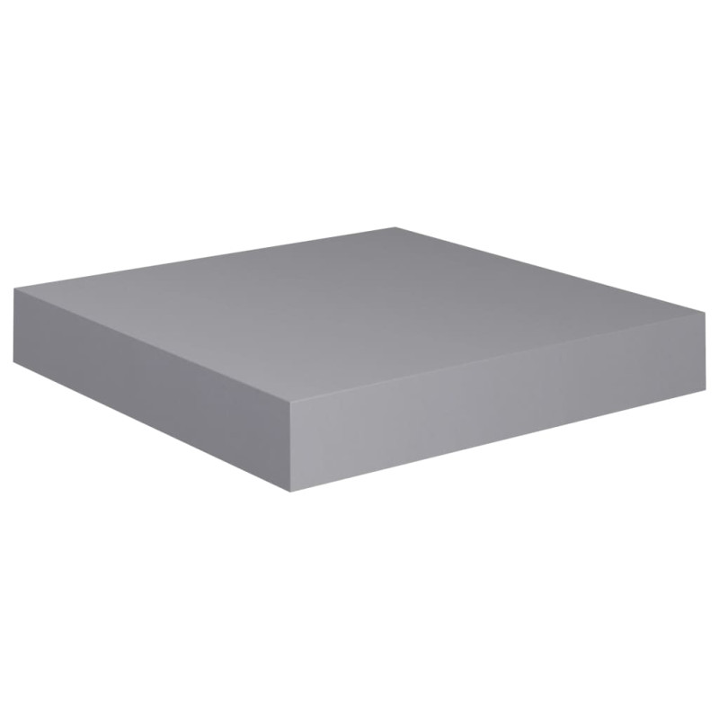 Produktbild för Svävande vägghylla grå 23x23,5x3,8 cm MDF