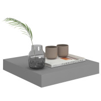 Miniatyr av produktbild för Svävande vägghyllor 4 st grå 23x23,5x3,8 cm MDF
