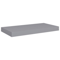 Produktbild för Svävande vägghylla grå 50x23x3,8 cm MDF