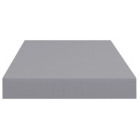 Produktbild för Svävande vägghylla grå 50x23x3,8 cm MDF