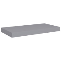 Produktbild för Svävande vägghyllor 2 st grå 50x23x3,8 cm MDF