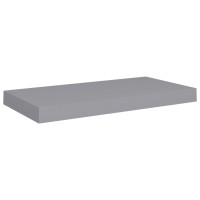 Produktbild för Svävande vägghyllor 4 st grå 50x23x3,8 cm MDF