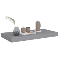 Produktbild för Svävande vägghyllor 4 st grå 50x23x3,8 cm MDF