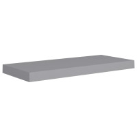 Produktbild för Svävande vägghylla grå 60x23,5x3,8 cm MDF