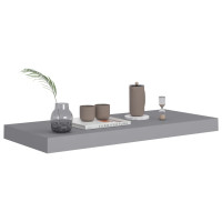 Produktbild för Svävande vägghyllor 4 st grå 60x23,5x3,8 cm MDF