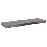 Produktbild för Svävande vägghyllor 2 st grå 80x23,5x3,8 cm MDF