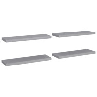 Miniatyr av produktbild för Svävande vägghyllor 4 st grå 80x23,5x3,8 cm MDF