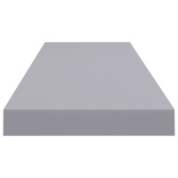 Produktbild för Svävande vägghylla grå 90x23,5x3,8 cm MDF
