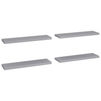 Produktbild för Svävande vägghyllor 4 st grå 90x23,5x3,8 cm MDF