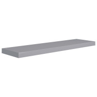 Produktbild för Svävande vägghyllor 4 st grå 90x23,5x3,8 cm MDF