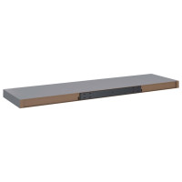 Produktbild för Svävande vägghyllor 4 st grå 90x23,5x3,8 cm MDF