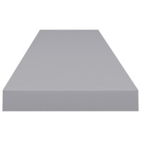 Produktbild för Svävande vägghyllor 2 st grå 120x23,5x3,8 cm MDF
