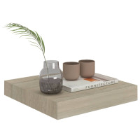 Produktbild för Svävande vägghyllor 2 st ek 23x23,5x3,8 cm MDF