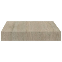 Produktbild för Svävande vägghyllor 2 st ek 23x23,5x3,8 cm MDF