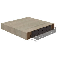 Produktbild för Svävande vägghyllor 2 st ek 23x23,5x3,8 cm MDF