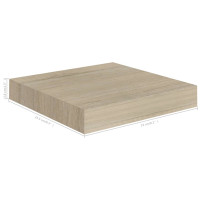 Produktbild för Svävande vägghyllor 2 st ek 23x23,5x3,8 cm MDF