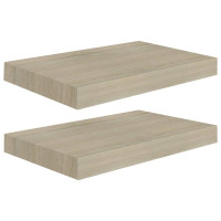 Produktbild för Svävande vägghyllor 2 st ek 40x23x3,8 cm MDF