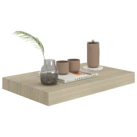 Produktbild för Svävande vägghyllor 2 st ek 40x23x3,8 cm MDF