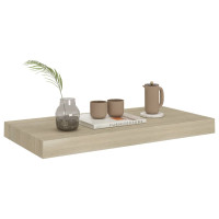 Produktbild för Svävande vägghylla ek 50x23x3,8 cm MDF