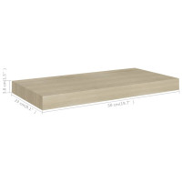 Produktbild för Svävande vägghyllor 4 st ek 50x23x3,8 cm MDF