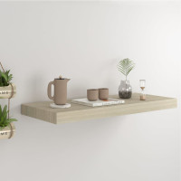 Produktbild för Svävande vägghylla ek 60x23,5x3,8 cm MDF