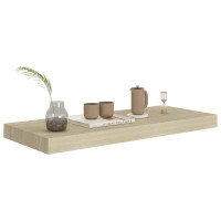 Produktbild för Svävande vägghylla ek 60x23,5x3,8 cm MDF