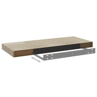 Produktbild för Svävande vägghylla ek 60x23,5x3,8 cm MDF