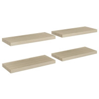 Produktbild för Svävande vägghyllor 4 st ek 60x23,5x3,8 cm MDF