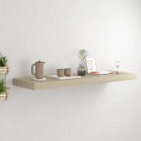 Produktbild för Svävande vägghylla ek 80x23,5x3,8 cm MDF