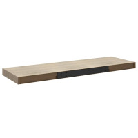 Produktbild för Svävande vägghyllor 2 st ek 80x23,5x3,8 cm MDF