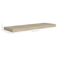 Produktbild för Svävande vägghyllor 2 st ek 80x23,5x3,8 cm MDF