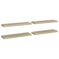 Produktbild för Svävande vägghyllor 4 st ek 80x23,5x3,8 cm MDF