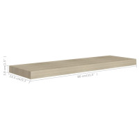 Produktbild för Svävande vägghyllor 4 st ek 80x23,5x3,8 cm MDF