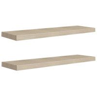 Produktbild för Svävande vägghyllor 2 st ek 90x23,5x3,8 cm MDF