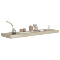 Produktbild för Svävande vägghyllor 2 st ek 90x23,5x3,8 cm MDF