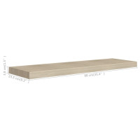 Produktbild för Svävande vägghyllor 2 st ek 90x23,5x3,8 cm MDF