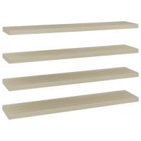 Produktbild för Svävande vägghyllor 4 st ek 120x23,5x3,8 cm MDF