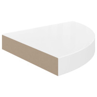 Produktbild för Svävande hörnhyllor 2 st vit högglans 25x25x3,8 cm MDF