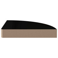 Produktbild för Svävande hörnhyllor 2 st svart högglans 25x25x3,8 cm MDF