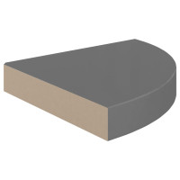 Miniatyr av produktbild för Svävande hörnhyllor 2 st grå högglans 25x25x3,8 cm MDF