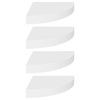 Produktbild för Svävande hörnhyllor 4 st vit 25x25x3,8 cm MDF