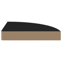 Produktbild för Svävande hörnhyllor 4 st svart 25x25x3,8 cm MDF