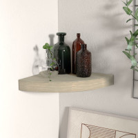 Produktbild för Svävande hörnhylla ek 25x25x3,8 cm MDF